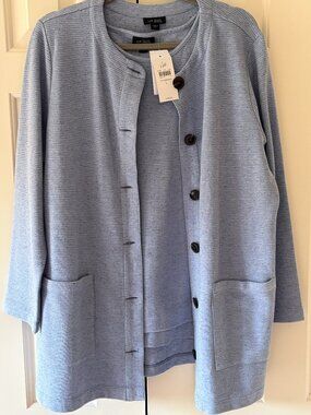 NWT J.Jill Wearever Ottoman Button Down Jacket & Matching Tank Top   Sz L